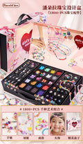 Diy beading kit for kids - necklace, bracelet & jewelry making - educational toy gift set for girls
