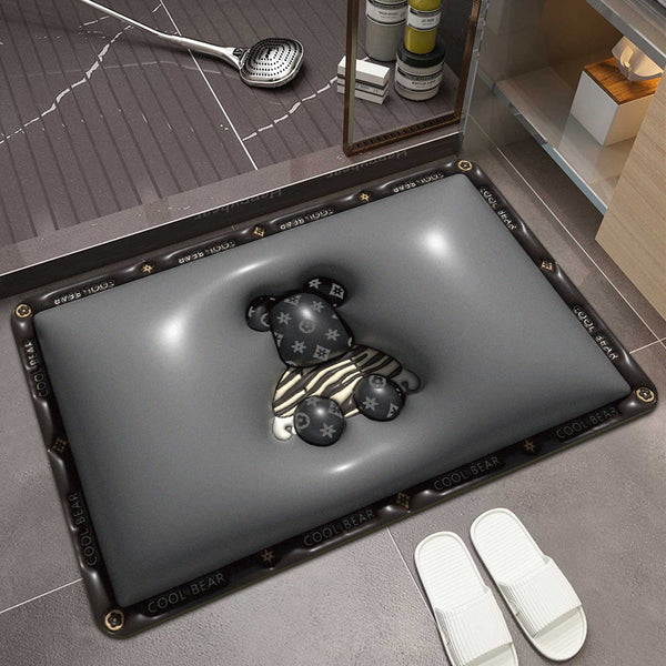 Diatom mud quick drying bathroom water absorption door mat toilet toilet non-slip foot mat bathroom floor mat 3D expansion