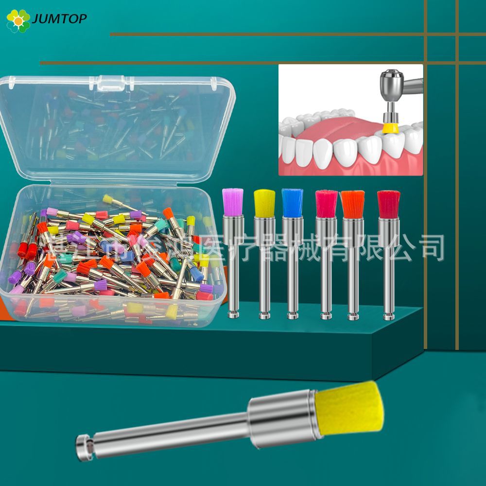 Dental oral cleaning and polishing brush head, color platform brush, cleaning teeth polishing artifact 100 pcs in a box