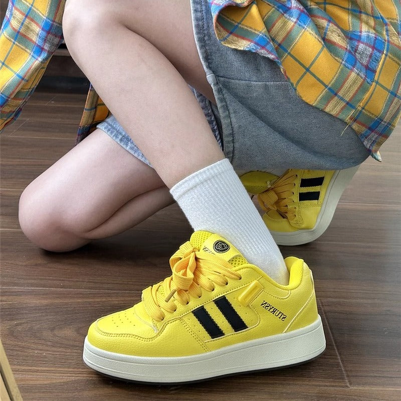 Campus high-value yellow fat bread shoes for women mesh 2026autumeasiest for matchpopularcasual sports skateboard shoes
