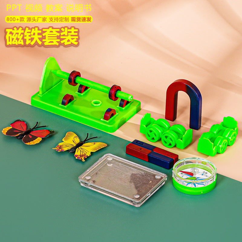 Magnet experiment set, scientific experiment teaching aids DIY magnetic trolley magnetic levitation pen compass