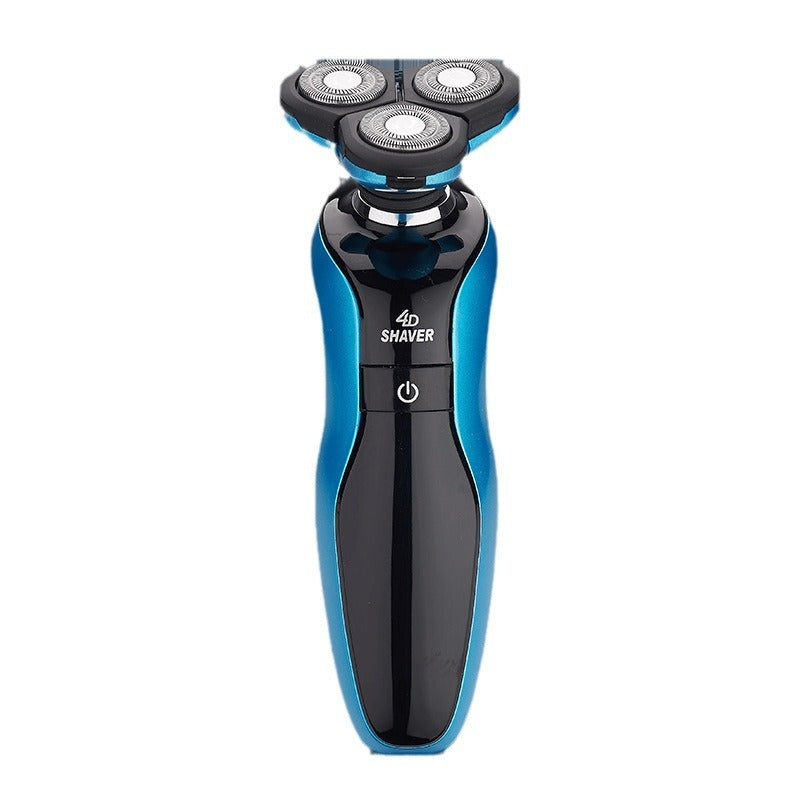 Men's full body washable electric shaver - one machine, four heads, multi-purpose sideburn kit, long-lasting battery