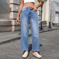 Wishfashion cross-border export women's clothing  independent station new washed loose wide-leg jeans nine-point pants
