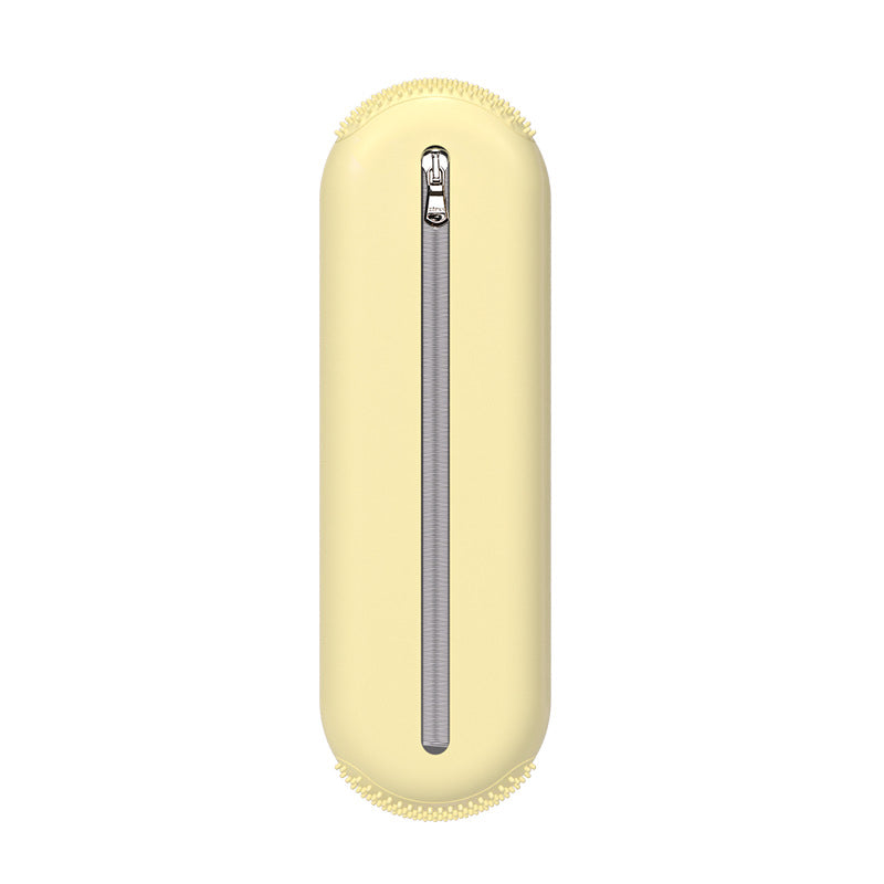Silicone makeup brush with mirror Storage bag Portable dust-proof travel bag Vertical waterproof makeup brush Cleaning kit