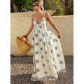 Real shot fashionexport cross-border independent station  fashionprinting suspender v neckdress