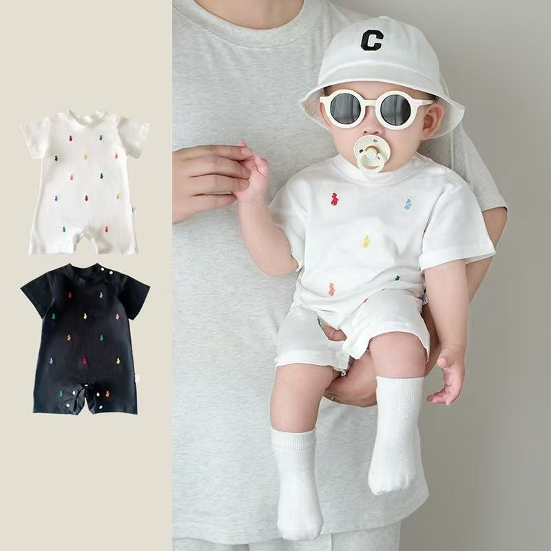 Baby boy short-sleeved jumpsuit summer thin infant clothing summer clothing infant rompers summer outing clothing