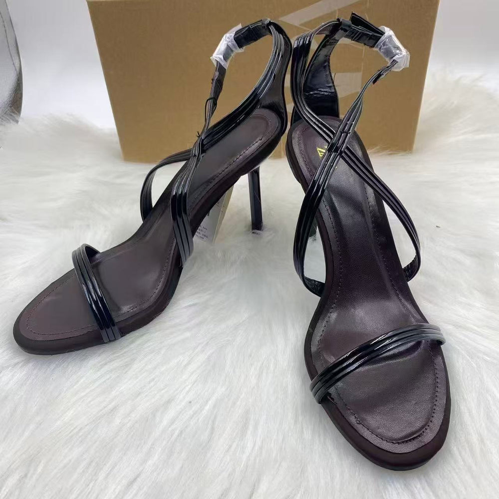 Za's 2025 new women's shoes: low-heeled, elegant, socialite-style pumps with closed toe, low-cut design, and ankle strap
