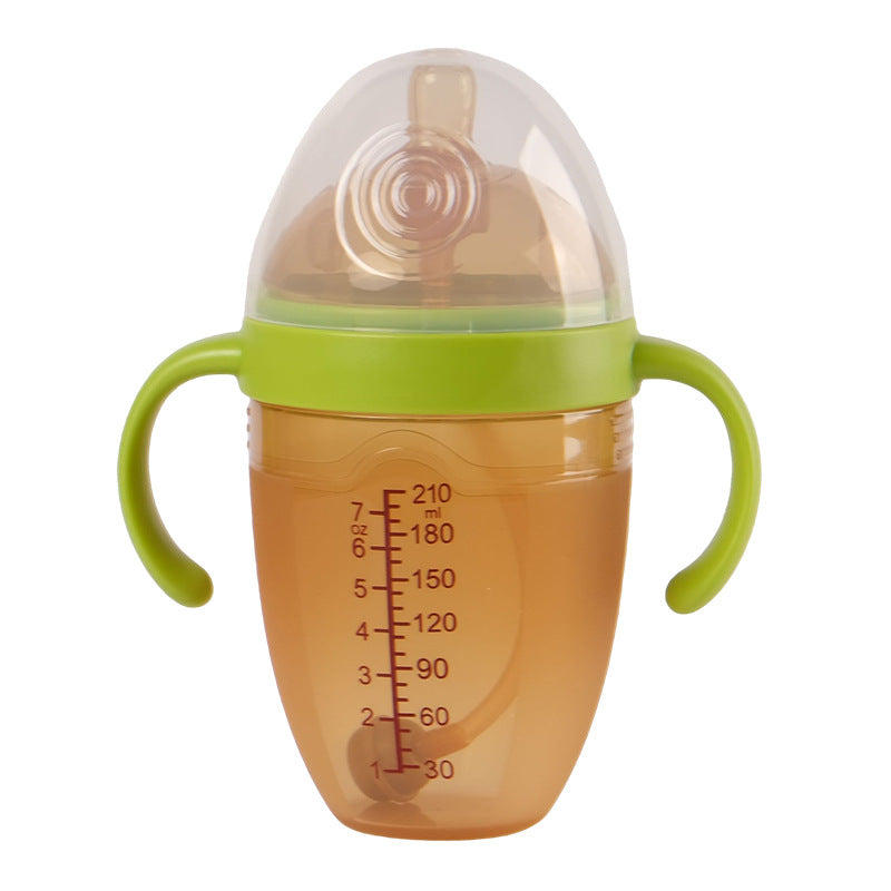 English boxed breast milk solid nano silver weaning artifact baby anti-flatulence full silicone bottle 210ml