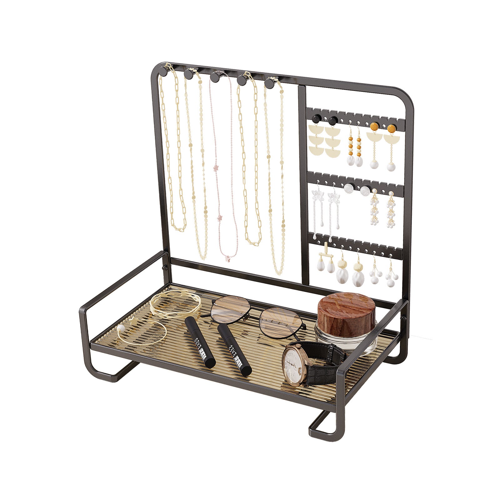 Cross-border jewelry display stand, jewelry storage rack, necklace, bracelet rack, wrought iron ring tray, earrings, earrings, hanger.
