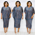 supply hot stamping heavy industry pleated v neck bat sleeve looseclassy sense dress big sale