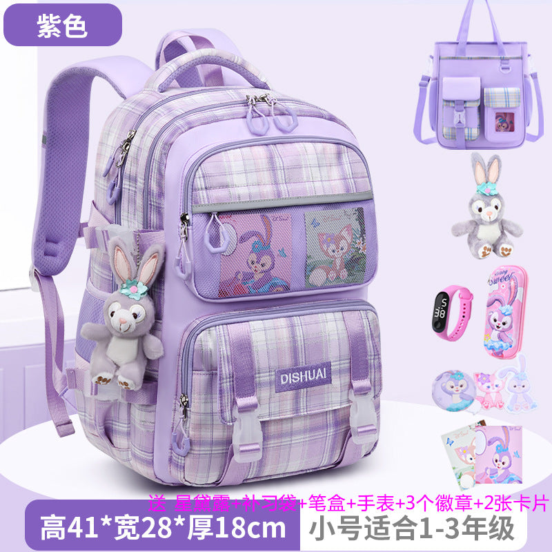2026 new school backpack for girls, grades 1-6: ultra-lightweight, ergonomic, and spine-protecting backpack for elementary school students