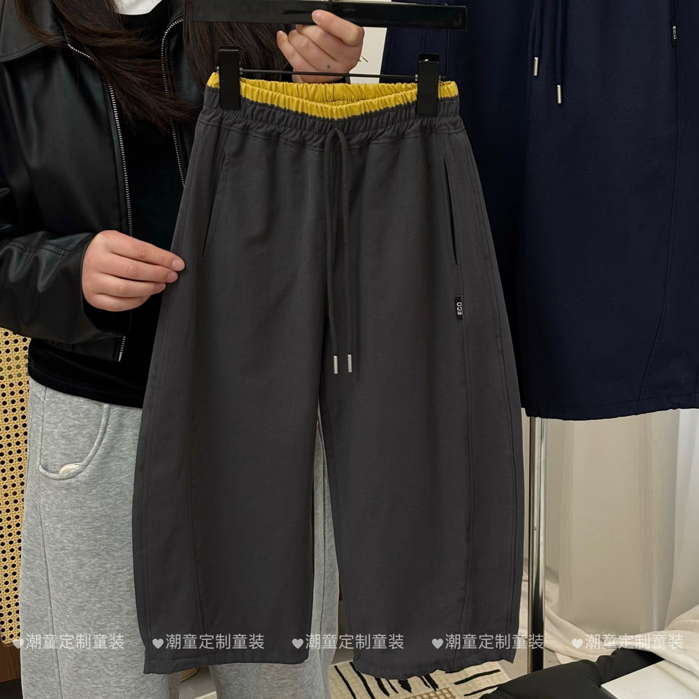 【summer cotton】harem pants  summer lightweight stylish kids' loose fit scimitar straight leg casual trousers