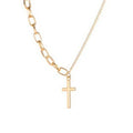European and american cross-border new asymmetrical cross pendant necklace - unique, chic, minimalist, and versatile necklace for women