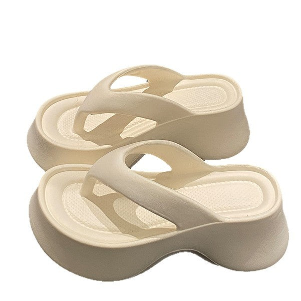 Thick sole flip-flops for women summeroutwear soft bottom heightening indoor non-slip beach new arrival flip-flops eva popular slippers