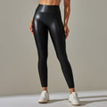 Clearance new arrival cross-border  best selling bright leather patchwork leather pants sexy stretch tight high waist nine-point pants for women