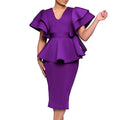 D569 cross-border women's fashion  style elegant ruffle trim slim fit dress ladies' gown african dress