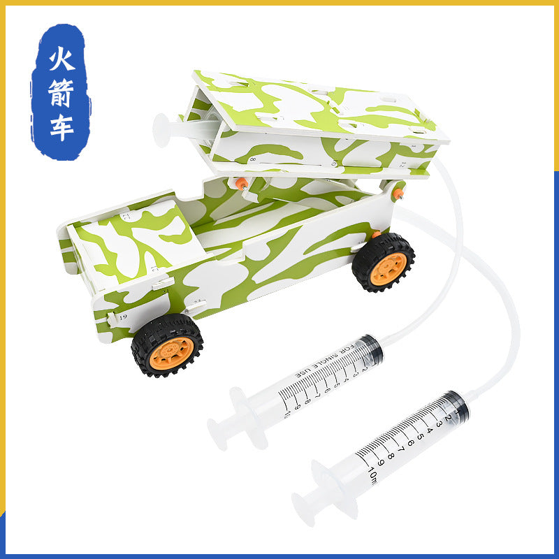 KT board rocket car, children's handmade DIY technology small production small invention, primary school students science experiment classroom equipment