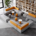 Creative casual office reception area - minimalist modern training center waiting area sofa and coffee table set