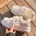 Star white shoes women's summer breathable mesh shoes new arrival with skirt shoes easiest for matchthick sole sports sneakers