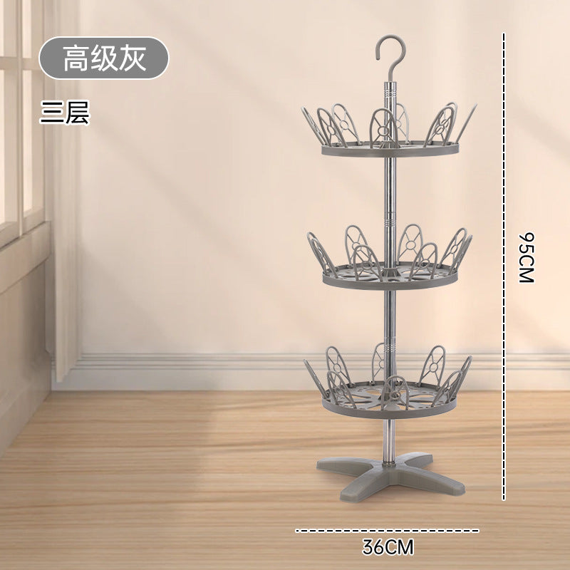 Shoe rack outdoor balcony multi-layer household simple slippers hanger rotating shoe rack floor drying shoe plastic drying rack