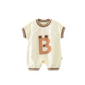 Baby summer clothes short sleeve sports baby thin breathable jumpsuit newborn super cute short climbing internet celebrity
