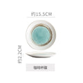Personalized retro ink style ceramic tableware bowls, plates, dishes, restaurant for home threaded dessert plate, good-looking western dinner plate