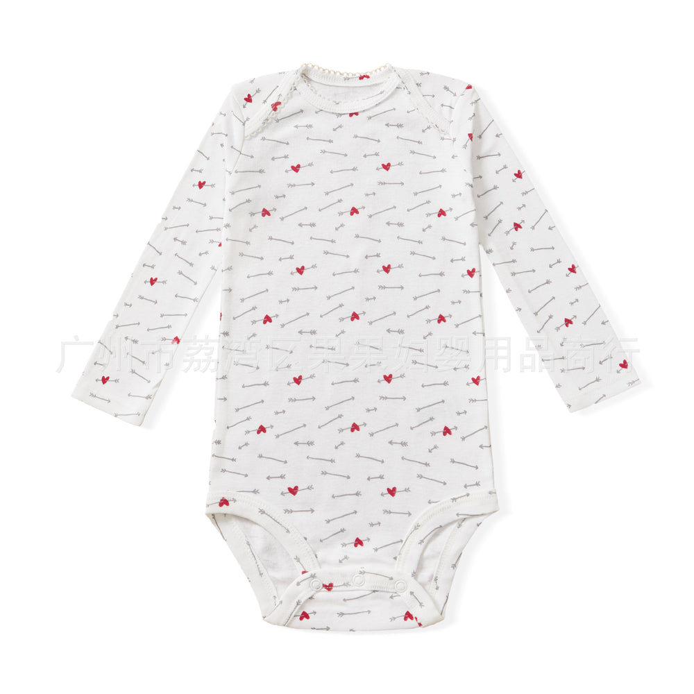 Baby long-sleeve romper, spring/autumn bodysuit, newborn girl's outing underwear, class a newborn clothing, cross-border dropshipping available