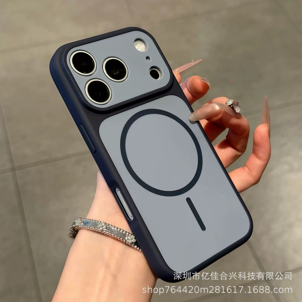 New two-color instant color shield skin-feeling magnetic suction suitable for iphone17pro mobile phone case apple 16/15 protective cover