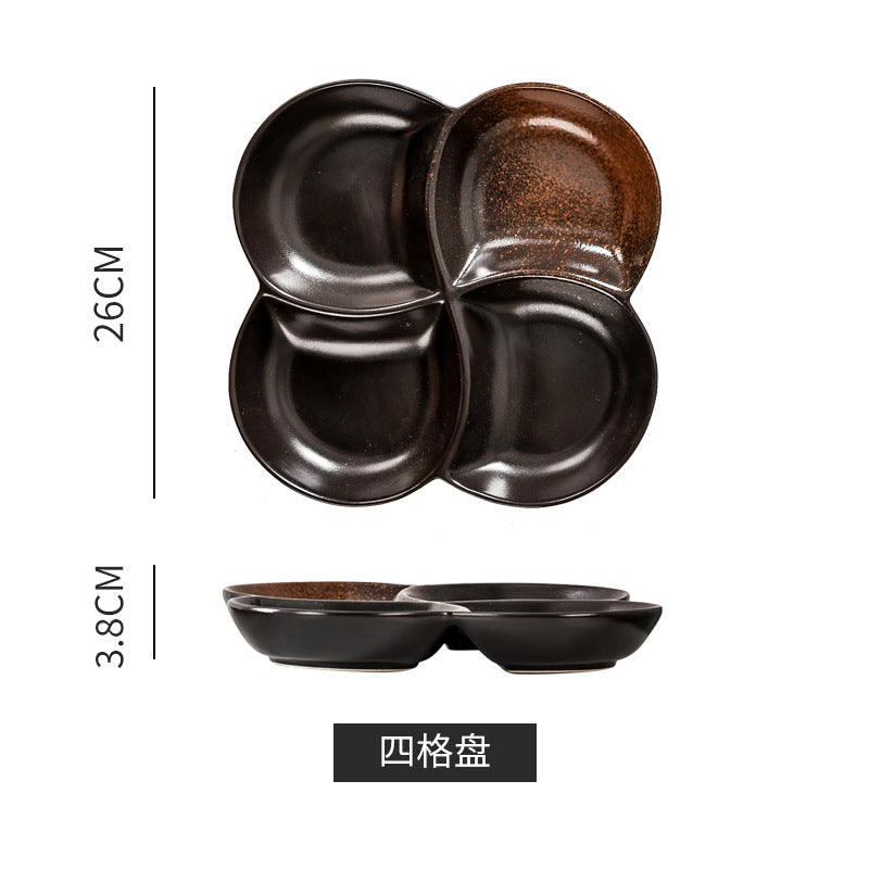 Japanese retro dessert plate - stylish & practical for home use - perfect for single servings, breakfast, snacks, and desserts