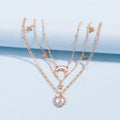 Wholesale alloy necklace long style amazon crystal necklace jewelry women's niche high-end heart moon clavicle chain