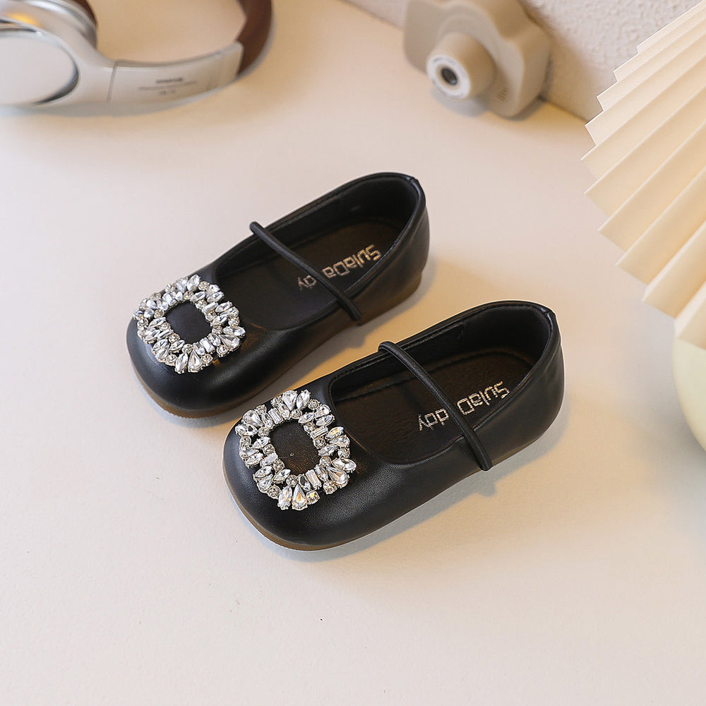 Ready-to-ship korean style girls' versatile bow princess shoes, kids' thin-soled mary janes, versatile student shoes, soft-soled flats
