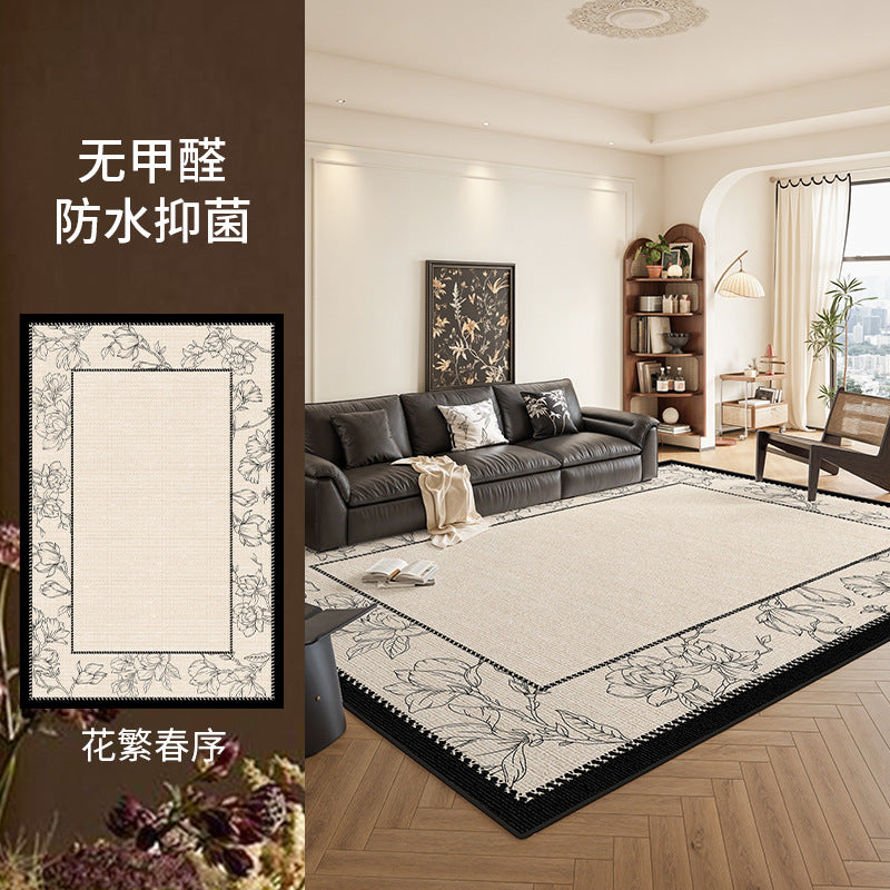 Carpet living room french medieval style no-wash and wipeable classy quiet luxury bedroom carpet floor mat large area full coverage for home