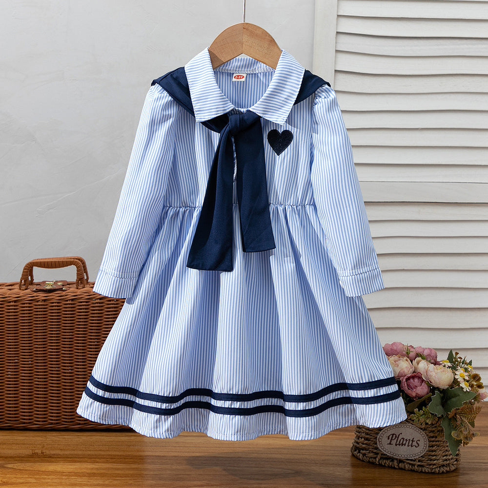 autumn new arrival: cross-border children's collared shirt dress for girls, casual shawl two-piece set