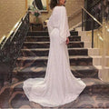 new european and american style v-neck floor-length sequin evening gown with long sleeves - mermaid tail banquet elegance