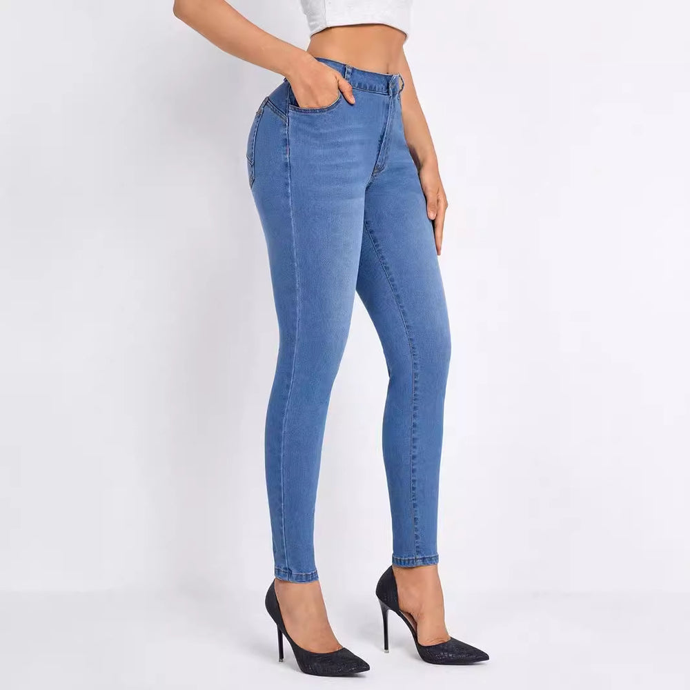 Pre-sale #ready stock-15607#  cross-border women's ins versatile fashionable tight stretch skinny jeans