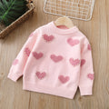 Girls' knitted sweater -  new style baby girl pearl heart pullover sweetheart princess fashion top