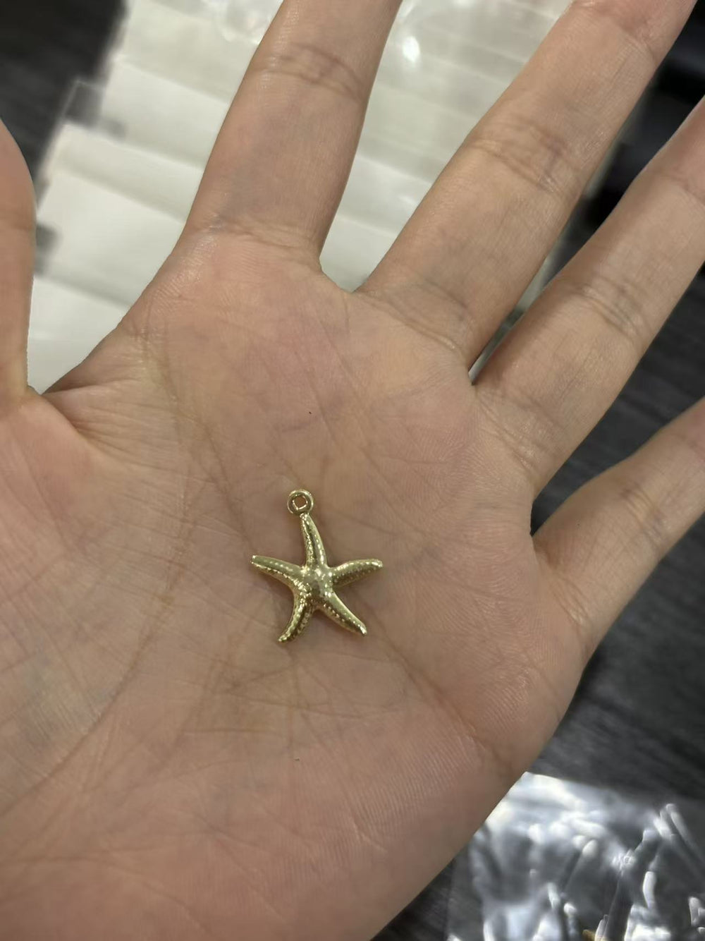 European and american titanium steel small flower ocean style shell starfish pearl necklace furnace vacuum electroplating 18k gold color retention