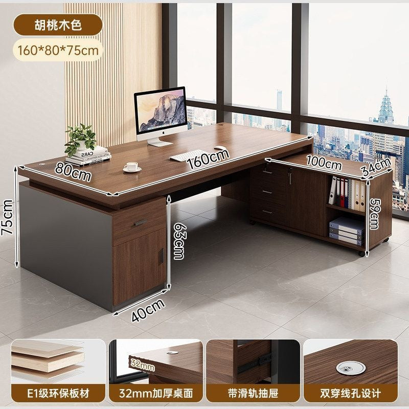 Modern home office desk computer table chair set - thickened desktop study desk - executive office writing desk