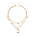 Wholesale alloy necklace long style amazon crystal necklace jewelry women's niche high-end heart moon clavicle chain