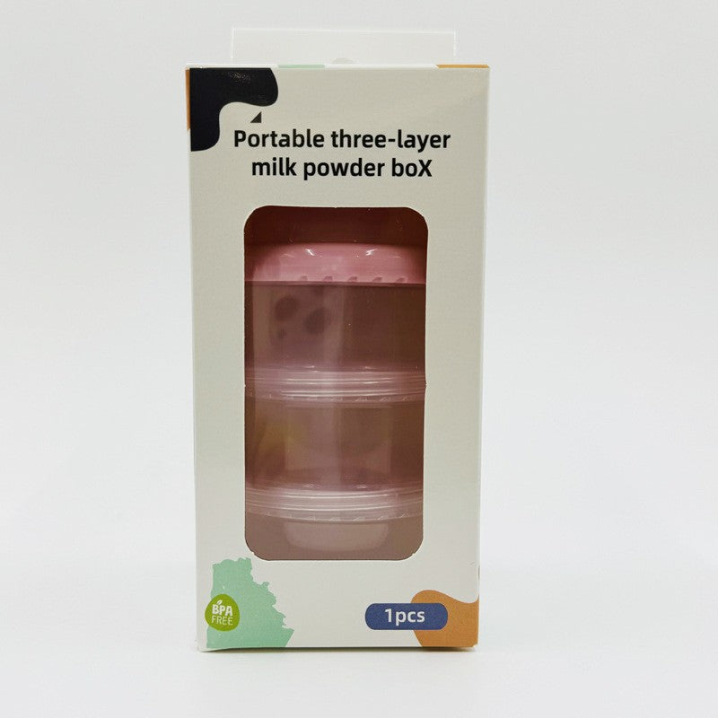 Infant simple milk powder grid has three layers and four layers, independent layered milk powder grid, children's portable rotating milk powder box