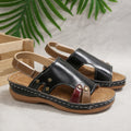 Exportthick solelightweight soft bottom slippers women's plaid button nail outwear plus size cross-border velcro women's sandals wholesale
