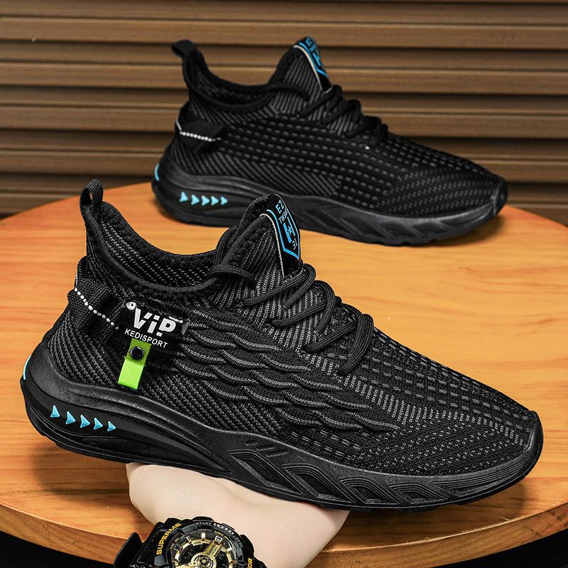 New casual men's shoes: trendy, breathable, winter flyknit sneakers - lightweight, versatile, work shoes, mesh shoes, men's athletic shoes