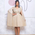 C8543 with belt   new v neck elegant long sleeves cloak waist dress foreign trade dress