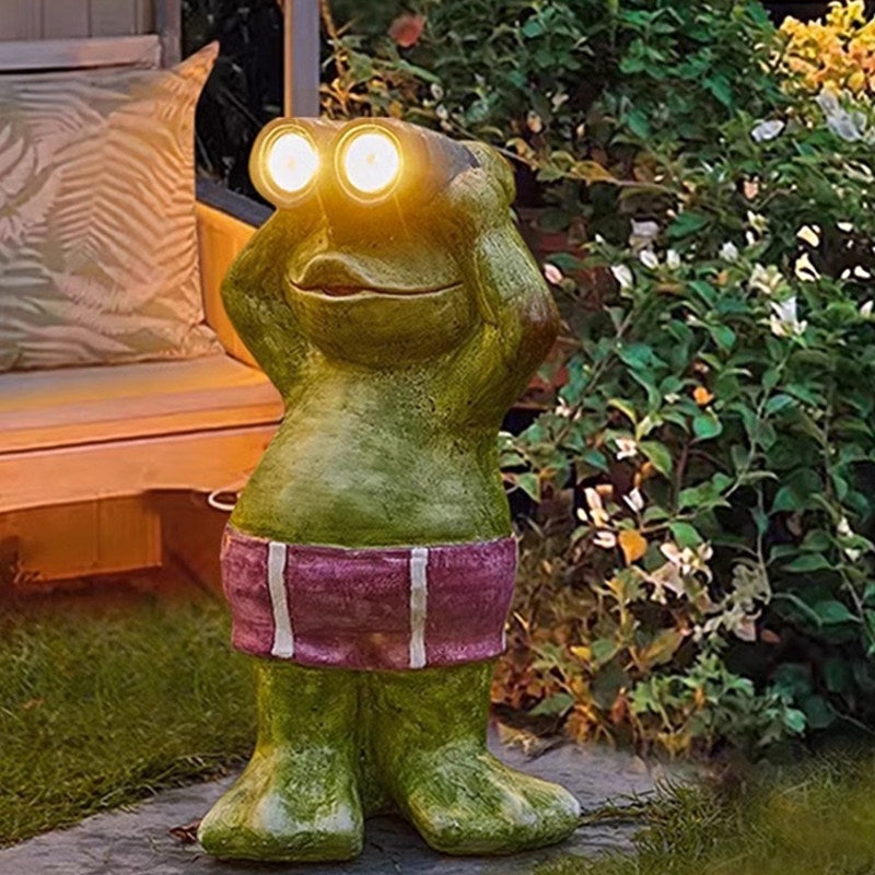 Outdoor solar frog lights for patio, villa garden decoration, animal landscape lighting, waterproof balcony lights