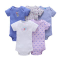 Dropshipping summer infant & toddler short-sleeve mixed color romper, triangle short-sleeve bodysuit, 5-piece set