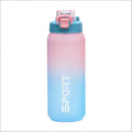 Custom large capacity water bottle, high-temperature resistant plastic cup, sports & fitness straw cup, men's outdoor portable water bottle flask