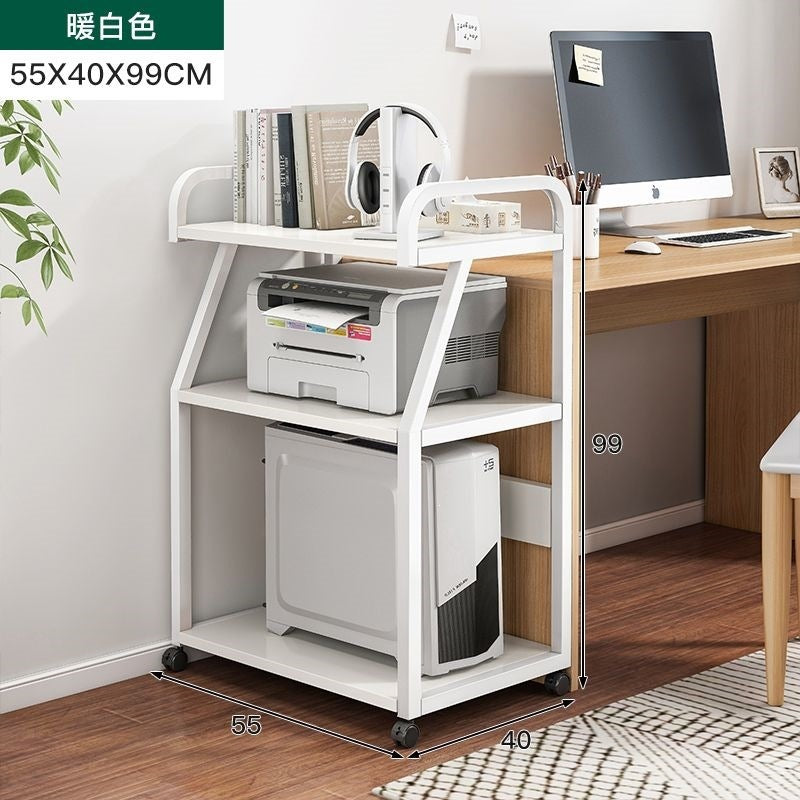 Printer stand shelf floor cabinet storage rack mobile office desk computer host bracket
