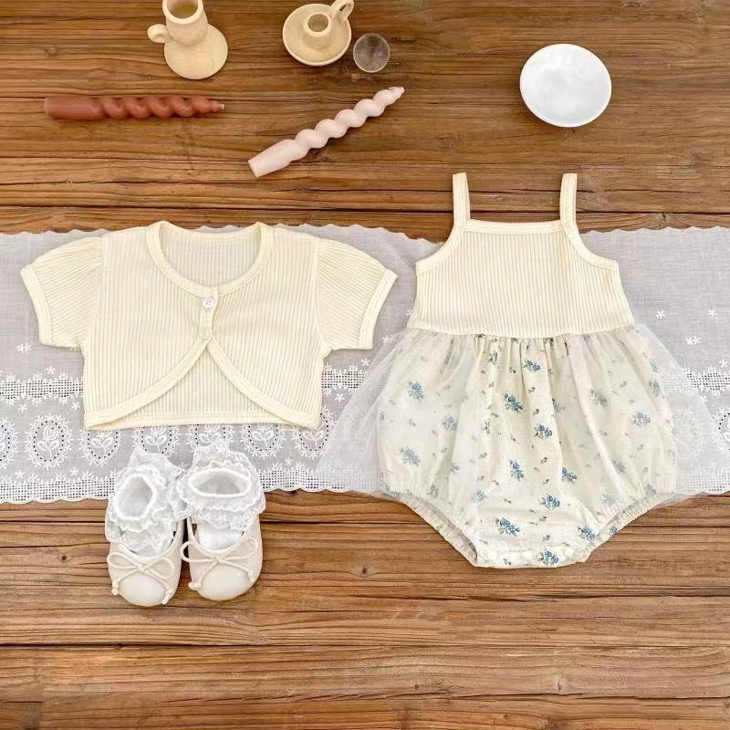 Summer outfit baby chic cute little princess super fairy mesh suspender romper dress baby girl bodysuit summer style