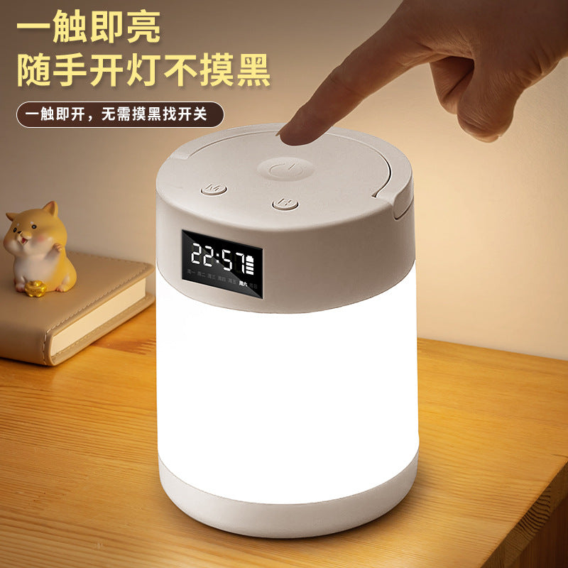Smart clock remote control night light rechargeable bedroom bedside lamp baby feeding eye-caring desk lamp night light for children's sleep