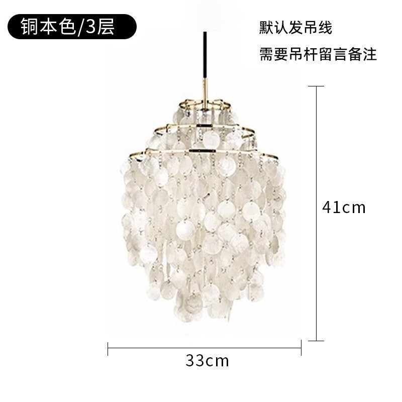 French Romantic Shell Chandelier Cream Wind Living Room Chandelier Italian Designer Bedroom Light Wind Chime Restaurant Lighting